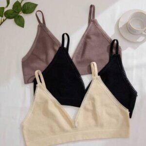 Plus 3pcs Solid Cami Bra
